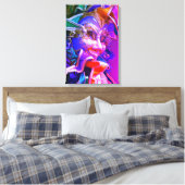 パープルマルディグラスマスク キャンバスプリント (インサイチュ (寝室))