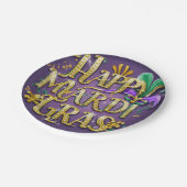 パープルマルディグラ「ハッピーマルディグラ」 ペーパープレート (アングル)