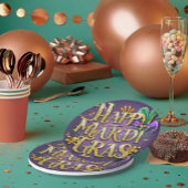 パープルマルディグラ「ハッピーマルディグラ」 ペーパープレート