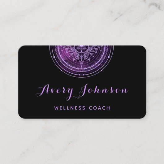 パープルマンダラウェルネスコーチソーシャルモダンメディア 名刺 (正面)