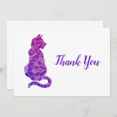 パープルマンダラネコ サンキューカード (正面/裏面)