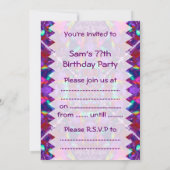 パープルマンダラヒッピーバースデー 招待状 (裏面)