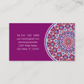 パープルマンダラプロフェッショナルヨガビジネスカード 名刺 (裏面)