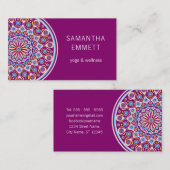 パープルマンダラプロフェッショナルヨガビジネスカード 名刺 (正面/裏面)