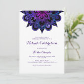 パープルマンダラメンディお祝い招待状 招待状 (スタンド正面)