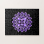 パープルマンダララウンドジプシーインディアンボヘミアンギフト ジグソーパズル (横)