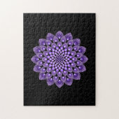 パープルマンダララウンドジプシーインディアンボヘミアンギフト ジグソーパズル (縦)