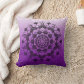 パープルマンダラ抽象芸術スロー枕 クッション (ブランケット)