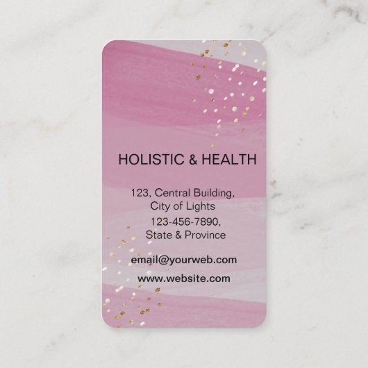 パープルマンダラ金ゴールド瞑想ホリスティックエレガント 名刺 (裏面)