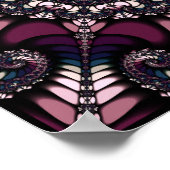 パープルマンデルブロー万華鏡のように千変万化するパターン ポスター (角)