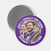 パープルマーチングバンド写真高校精神 マグネット (正面/裏面)