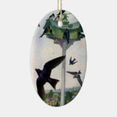 パープルマーチンズとそのバードハウス セラミックオーナメント (右)