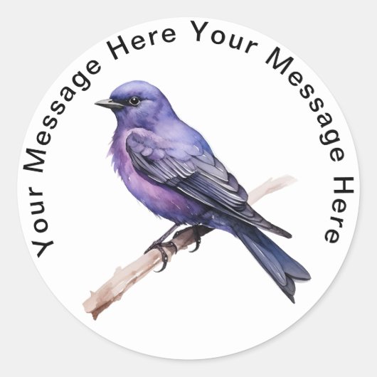 パープルマーティンのステッカー ラウンドシール (正面)