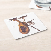 パープルマーティンオードボンバードファミリーアンドグルドホーム スクエアペーパーコースター (アングル)