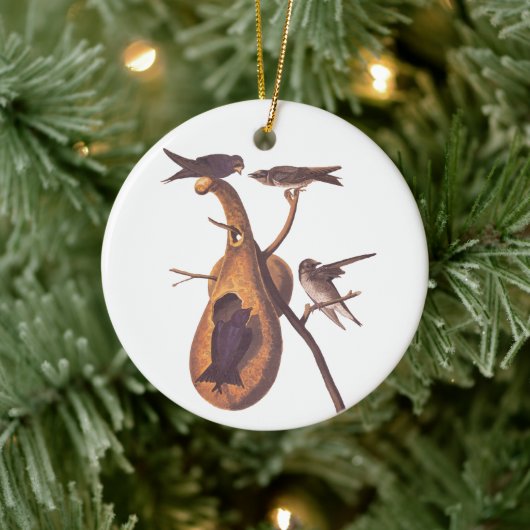 パープルマーティンオードボンバードファミリーアンドグルドホーム セラミックオーナメント (ツリー)
