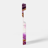 パープルマーブルアンドグリッター iPhoneケース (左側面)