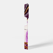 パープルマーブルアンドグリッター iPhoneケース (右側面)