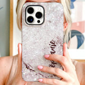 パープルマーブルグリッターカスタムネーム Case-Mate iPhoneケース