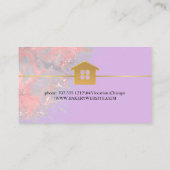 パープルマーブルゴールデンハウスデザイン清掃サービス 名刺 (裏面)