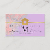 パープルマーブルゴールデンハウスデザイン清掃サービス 名刺 (正面)