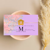 パープルマーブルゴールデンハウスデザイン清掃サービス 名刺