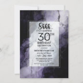 パープルマーブルサプライズ30th誕生日パーティー 招待状 (正面)