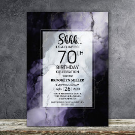 パープルマーブルサプライズ70thバースデーパーティー 招待状