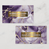 パープルマーブルストーン |金ゴールド 名刺 (正面/裏面)