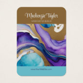 パープルマーブルパーソナライズされたイヤリングディスプレイカード (正面)