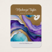 パープルマーブルパーソナライズされたイヤリングディスプレイカード (正面)