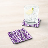 パープルマーブルフルードアートストライプ コースター (右側)