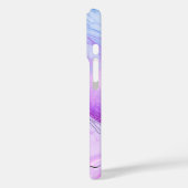 パープルマーブルモノグラム名前をカスタムする ユニーク Case-Mate iPhoneケース (裏面 / 左)