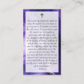 パープルマーブル写真葬儀記念祈りの言葉カード コーリングカード (裏面)