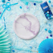 パープルマーブル紙プレート ペーパープレート (パーティー)