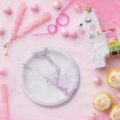 パープルマーブル紙プレート ペーパープレート (パーティー)