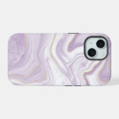 パープルマーブル背景 iPhone 15ケース (裏面横)