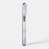 パープルマーブル背景 iPhone 15ケース (右側面)