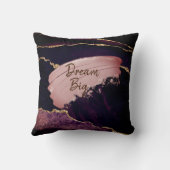 パープルマーブル金ゴールドアゲインスパイアートの夢の大きい クッション (裏面)