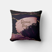 パープルマーブル金ゴールドアゲインスパイアートの夢の大きい クッション (正面)