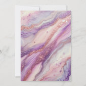 パープルマーブル金ゴールドグリッター静脈ブライダルシャワー 招待状 (裏面)