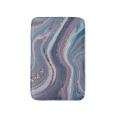 パープルマーブル金ゴールドグリッター バスマット (正面縦)