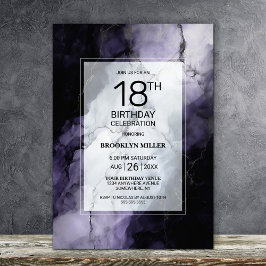 パープルマーブル18th誕生日パーティー 招待状
