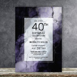 パープルマーブル40th誕生日パーティー 招待状<br><div class="desc">招待状この紫の大理石の40歳の誕生日パーティーでスタイリッシュ、あなたの友人と愛する人々。カスタマイズ可能な文字エリアにより、日付、時刻、会場、RSVP情報など、特別な誕生祝いに必要なすべての詳細を簡単に含めることができます。さまざまな紙タイプとコーナースタイルがユニーク招待状で利用でき、デジタル形式を好んでダウンロードすもしるオプションも用意されている。</div>