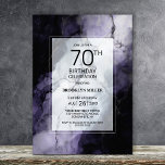 パープルマーブル70th誕生日パーティー 招待状<br><div class="desc">招待状この紫の大理石70th誕生日スタイリッシュパーティーであなたの友人と愛する人々。カスタマイズ可能な文字エリアにより、日付、時刻、会場、RSVP情報など、特別な誕生祝いに必要なすべての詳細を簡単に含めることができます。さまざまな紙タイプとコーナースタイルがユニーク招待状で利用でき、デジタル形式を好んでダウンロードすもしるオプションも用意されている。</div>