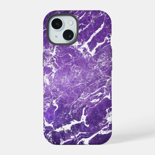 パープルマーブル iPhone 15ケース (裏面)