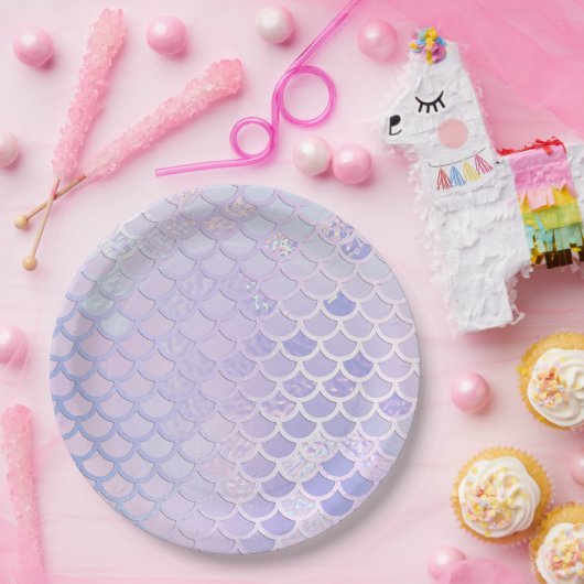 パープルマーメイドはかりで測パーティー ペーパープレート (パーティー)