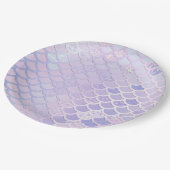 パープルマーメイドはかりで測パーティー ペーパープレート (アングル)