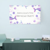 パープルマーメイドをテーマにした誕生日パーティー 横断幕 (トレードショー)