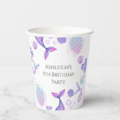 パープルマーメイドをテーマにした誕生日パーティー 紙コップ (正面)