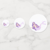 パープルマーメイドガールズバースデーパーティー紙吹雪 コンフェッティ (正面)